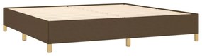Estrutura de cama sem colchão 200x200 cm tecido castanho-escuro