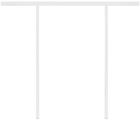 Toldo retrátil manual com postes 3x2,5 m cor creme