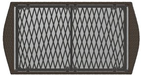 4 pcs conjunto sofás de jardim c/ almofadões vime PE castanho