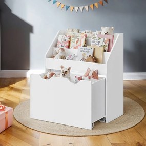 Estante infantil de arrumação 29,5 x 62,5 x 70 cm branca