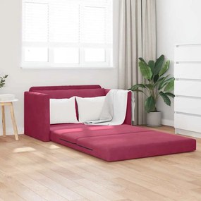 vidaXL Sofá-Camas 2-em-1 Vermelho 124x204x61 cm de Veludo