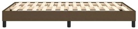 Estrutura de cama sem colchão 120x200 cm tecido castanho-escuro