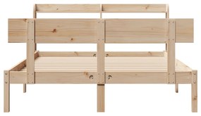 Cama sem colchão 140x190 cm madeira de pinho maciça