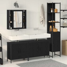vidaXL Conjunto de Móveis para Banheiro 4 pcs Preto 33 x 33 x 185.5 cm