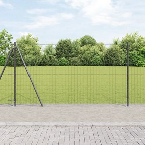 vidaXL Cerca Euro com 7 Postes Flangeados 1.2x10 m Aço Galvanizado
