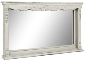Espelho de Parede Dkd Home Decor 125 X 12 X 76 cm Abeto Cristal Branco Vintage Madeira Mdf