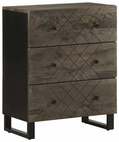 vidaXL Aparador preto 60x33x75 cm madeira de mangueira maciça