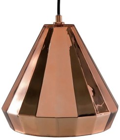 Candeeiro de teto em vidro e metal em cor cobre JAPURA Beliani