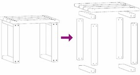 Espreguiçadeira de jardim com mesa madeira de pinho impregnada