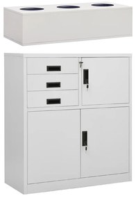 vidaXL Armário de escritório c/ floreira 90x40x125 cm aço cinza-claro