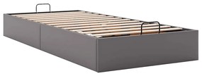 Estrutura de cama otomana sem colchão 100x200 cm cinzento
