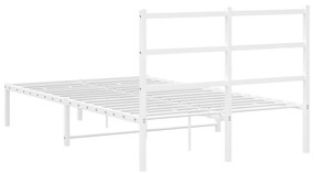 Estrutura de cama com cabeceira 120x200 cm metal branco