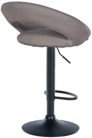 Conjunto de 2 bancos de bar Olinda em tecido e com estrutura preta 52 x 77-97 x 47 cm Cinzento