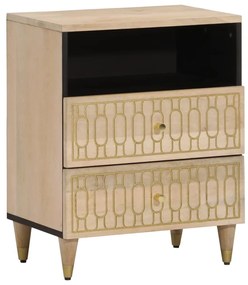 vidaXL Mesa de cabeceira 50x33x60 cm madeira de mangueira maciça