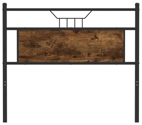 Cabeceira de cama 100 cm derivados madeira/aço carvalho fumado