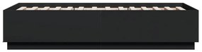 Estrutura de cama c/ luzes LED 90x190cm derivados madeira preto