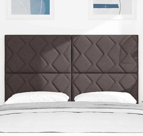 Cabeceira vidaXL Design de Blocos de Diamante Castanha 144 cm Tecido
