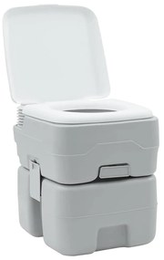 Vaso Sanitário Portátil vidaXL Cinza e Branco Plástico 20 L