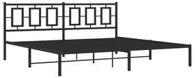 Estrutura de cama com cabeceira 193x203 cm metal preto