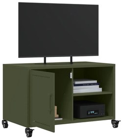 Móvel de TV 68x39x43,5 cm aço laminado a frio verde-azeitona