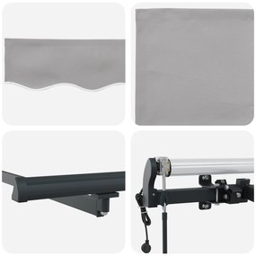 Toldo Retrátil Automático vidaXL Cinza Claro 600x300 cm