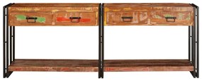 Mesas consola 2 pcs Multicolor Madeira recuperada maciça
