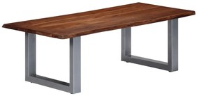 vidaXL Mesa de centro com arestas vivas 115x60x40 cm acácia maciça