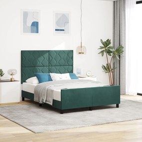 Estrutura de Cama vidaXL Verde Escuro 140x200 cm Veludo