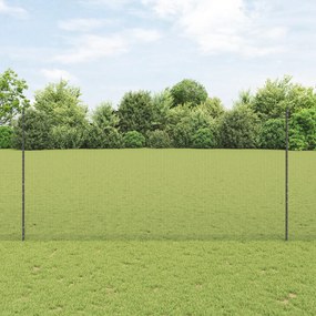 vidaXL Cerca de Arame Soldado com 10 Postes em U Cinza 1.5x10 m Aço