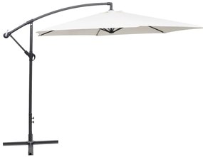 Guarda-sol de jardim cantilever 3 m branco areia