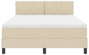 Cama Box Spring com Colchão creme 160x200 cm Tecido