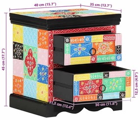 Cômoda de Canto VidaXL Multicolorida 40x35x45 cm Madeira de Engenharia