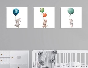 Pintura Decorativa em Tela FAH11 – Multicolor – 30 x 30 cm (3 Peças)
