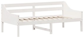 Sofá-cama sem colchão 90x190 cm madeira de pinho maciça branco
