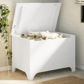 vidaXL Caixa de arrumação c/ tampa RANA 80x49x54cm pinho maciço branco