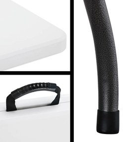 Conjunto de mesa e bancos campismo, piquenique 3 peças em plástico 183cm branco