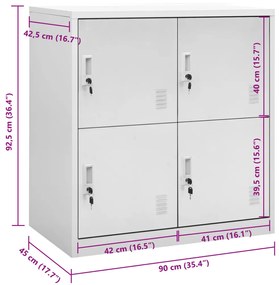 Cacifo 90x45x92,5 cm aço cinzento-claro