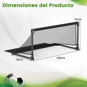 Baliza de futebol infantil 100 x 50 x 47 cm portátil com estrutura metálica dobrável, estacas para fixação no solo, montagem simples, para maiores de