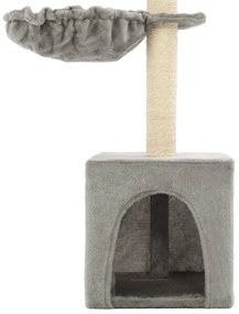 Árvore para gatos c/ postes arranhadores sisal 105 cm cinzento