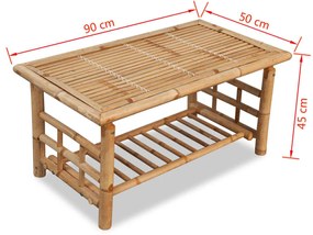 Mesa de centro 90x50x45 cm bambu