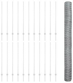 Postes de Cerca vidaXL 22 pcs U-Channel 140 cm Aço Galvanizado, Cerca
