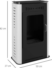 Lareira com fogão a etanol 50 x 27 x 82 cm, com depósito de 1,2 L, 3 horas de autonomia, cobertura de 20 a 25 m², preta