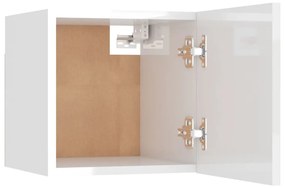 Móvel de TV de parede 2 pcs 30,5x30x30 cm branco brilhante