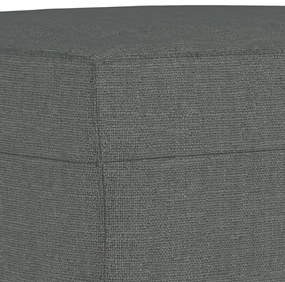3 pcs conjunto de sofás com almofadões tecido cinzento-escuro