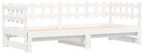 Sofá-cama de puxar 2x(90x200) cm pinho maciço branco
