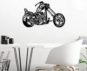 Acessório Decorativo de Parede Metal – Motocicleta – Preto – 44 x 70 c