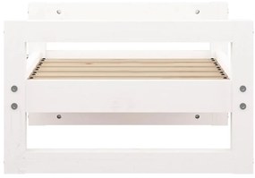Cama para cães 55,5x45,5x28 cm madeira de pinho maciça branco