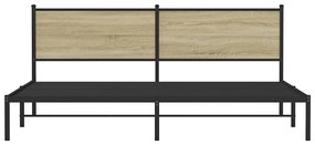 Estrutura de cama sem colchão 193x203cm metal carvalho sonoma