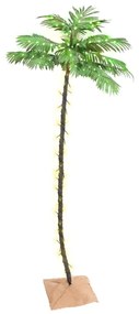 345139 vidaXL Palmeira c/ 136 luzes LED 220 cm branco quente