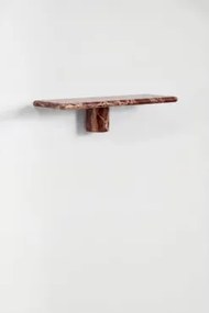 Mesa De Cabeceira Flutuante 35x15 Cm Em Mármore Uganda Mármore Vermelho Cherry Gold - Sklum